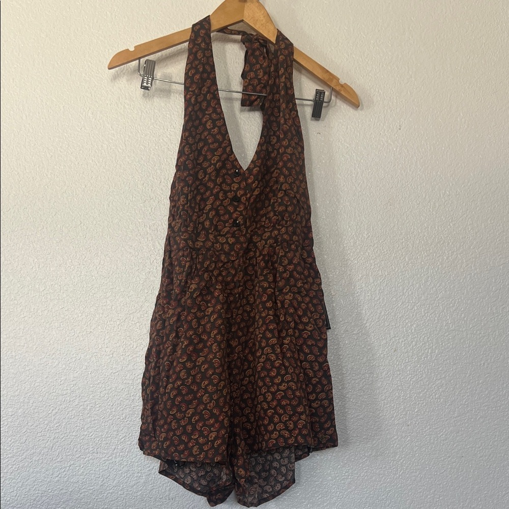 Volcom Brown Paisley Romper